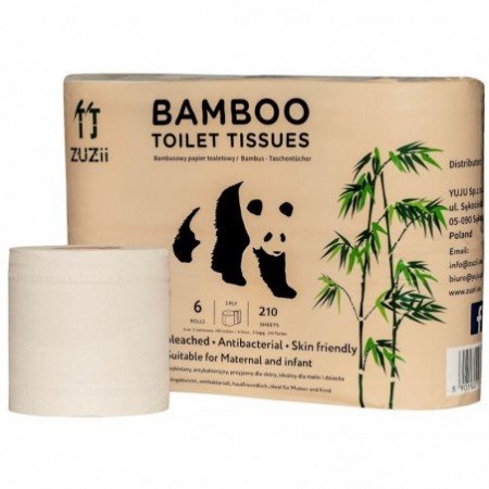 PAPIER TOALETOWY BAMBUSOWY 3 - WARSTWOWY 6 ROLEK - ZUZII