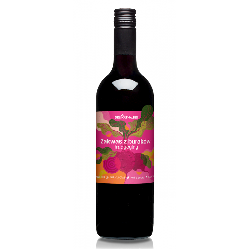 ZAKWAS Z BURAKÓW TRADYCYJNY BIO 700 ml - DELIKATNA