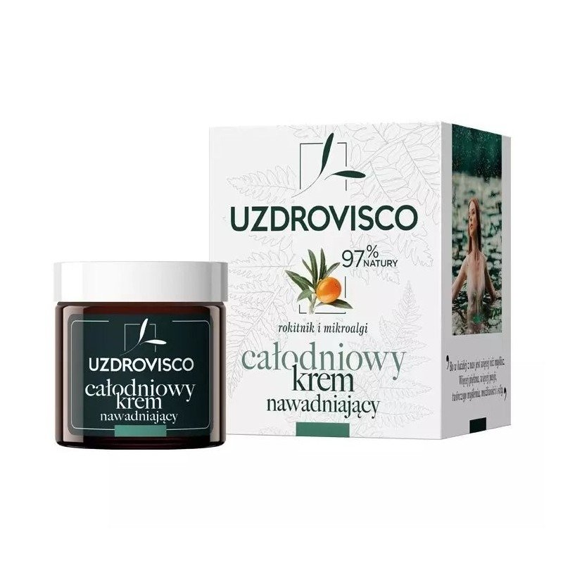 KREM DO TWARZY NAWADNIAJĄCY Z MIKROALGAMI 50 ml - UZDROVISCO (ROKITNIK)