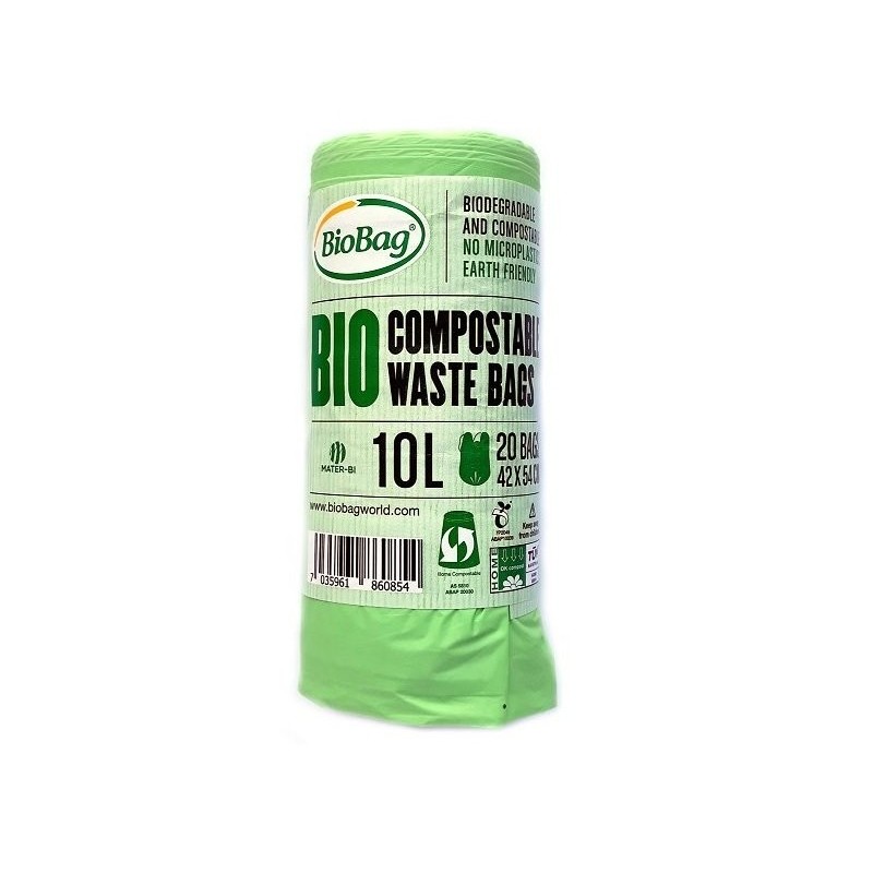 WORKI NA ODPADY BIO I ZMIESZANE 10 L 20 szt. (KOMPOSTOWALNE I BIODEGRADOWALNE) - BIOBAG