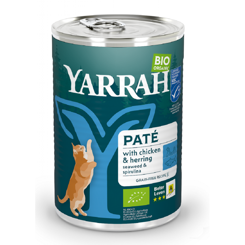 (DLA KOTA) PASZTET ZE ŚLEDZIEM I ALGAMI MORSKIMI BIO 400 g - YARRAH