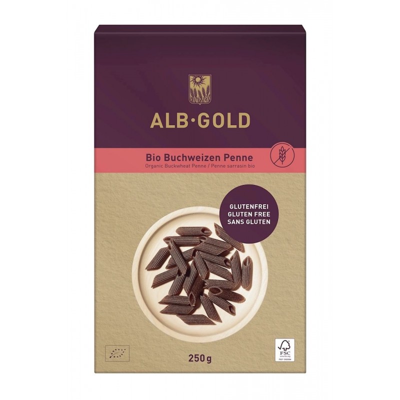MAKARON (RYŻOWY RAZOWY) PENNE BEZGLUTENOWY BIO 250 g - ALB GOLD