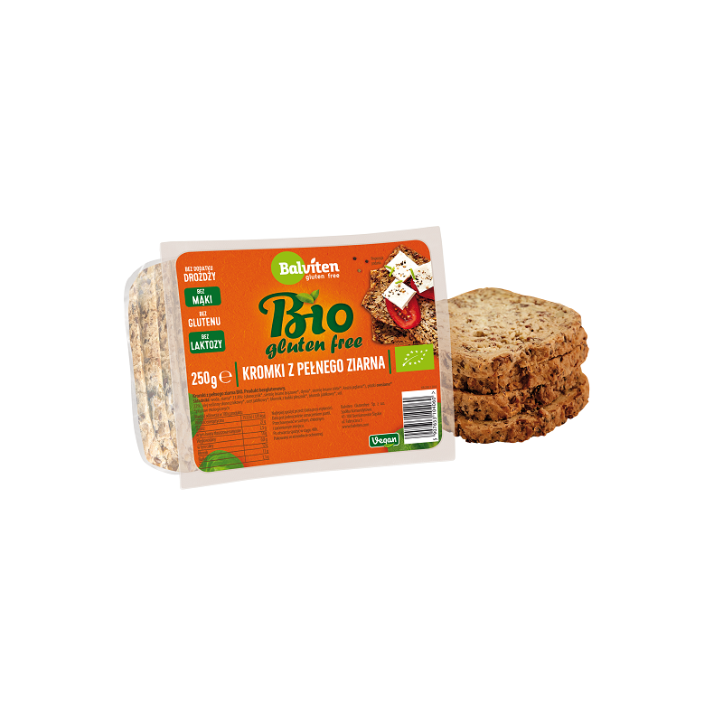 CHLEB Z PEŁNEGO ZIARNA KROJONY BEZGLUTENOWY BIO 250 g - BALVITEN