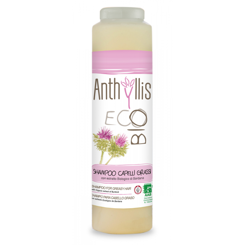 SZAMPON Z EKSTRAKTEM Z ŁOPIANU DO WŁOSÓW PRZETŁUSZCZAJĄCYCH SIĘ I Z ŁUPIEŻEM ECO 250 ml - ANTHYLLIS
