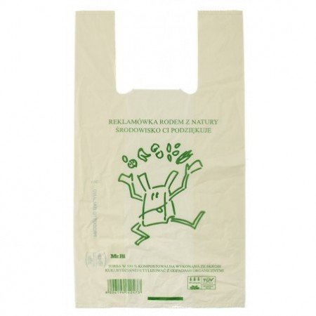 REKLAMÓWKA KOMPOSTOWALNA I BIODEGRADOWALNA ZE SKROBI KUKURYDZIANEJ 1 szt (60 cm x 30 cm) - BIODEGRADOWALNI