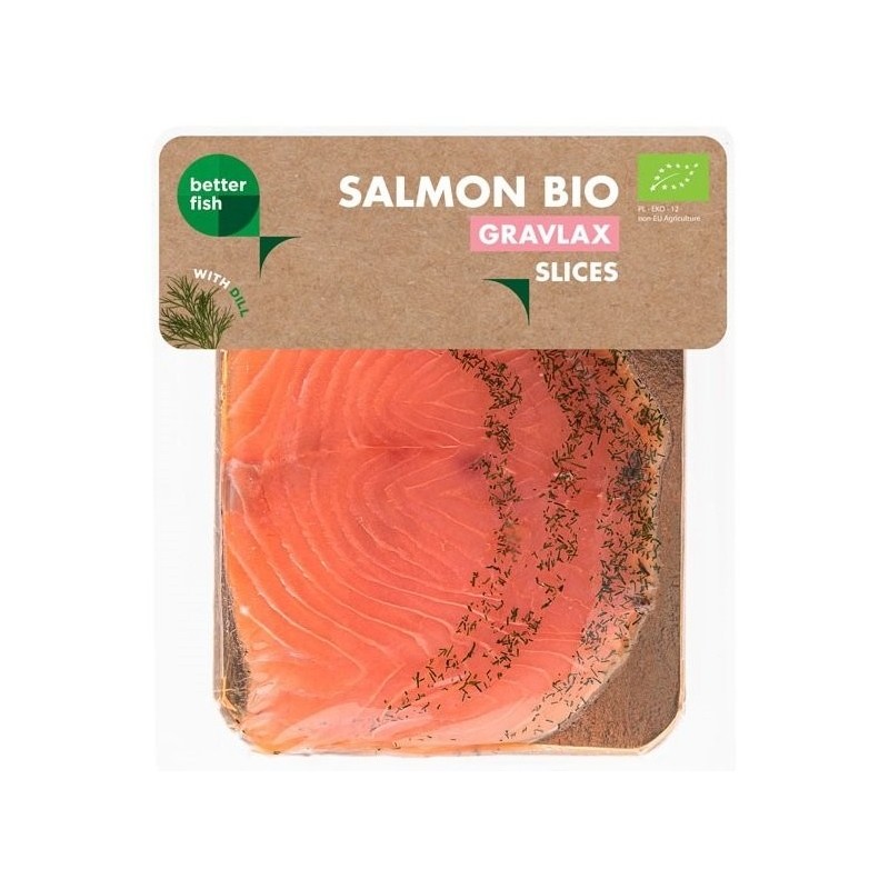 ŁOSOŚ ATLANTYCKI PLASTRY GRAVLAX Z KOPREM BIO 100 g - BETTER FISH