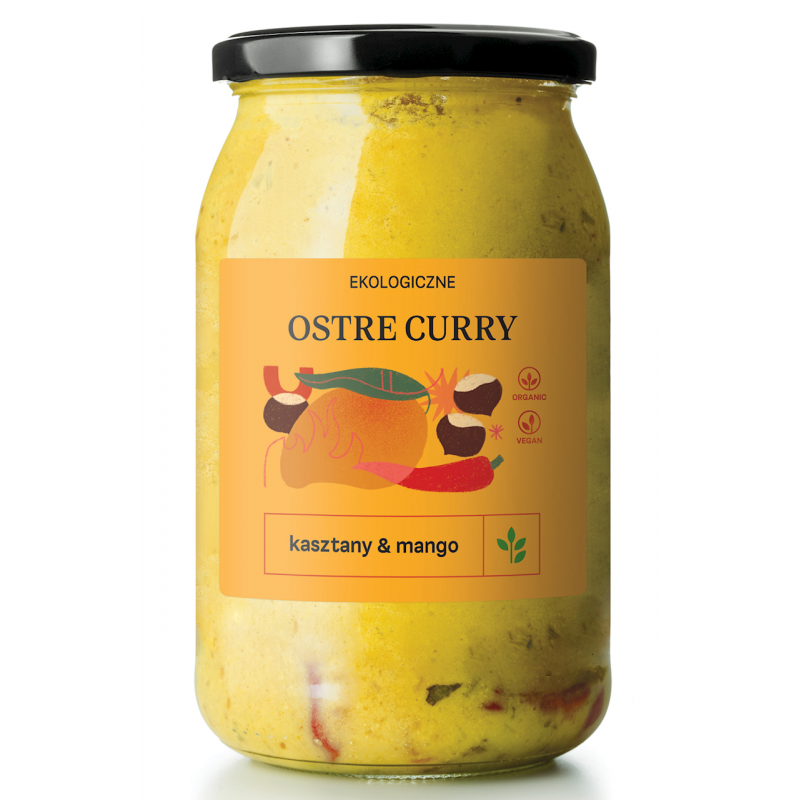 CURRY OSTRE Z MANGO I KASZTANAMI BIO 900 ml - DELIKATNA