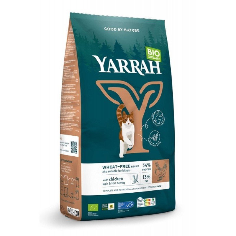 (DLA KOTA I KOCIĄT) KARMA Z KURCZAKIEM I GROSZKIEM BIO 800 g -  YARRAH