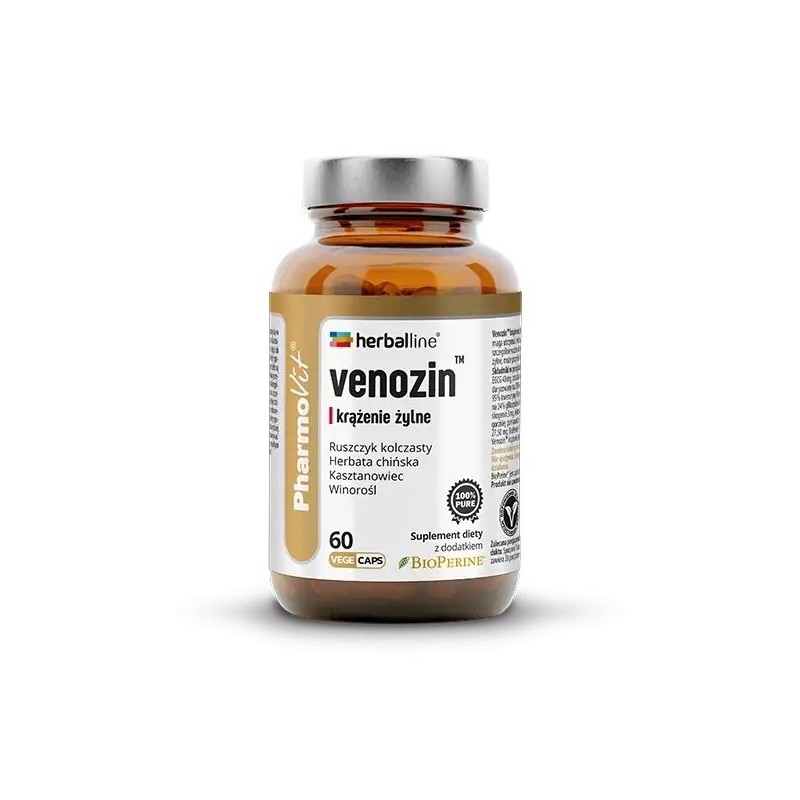 KAPSUŁKI NA KRĄŻENIE ŻYLNE (VENOZIN) BEZGLUTENOWE 60 szt. - PHARMOVIT (HERBALLINE)