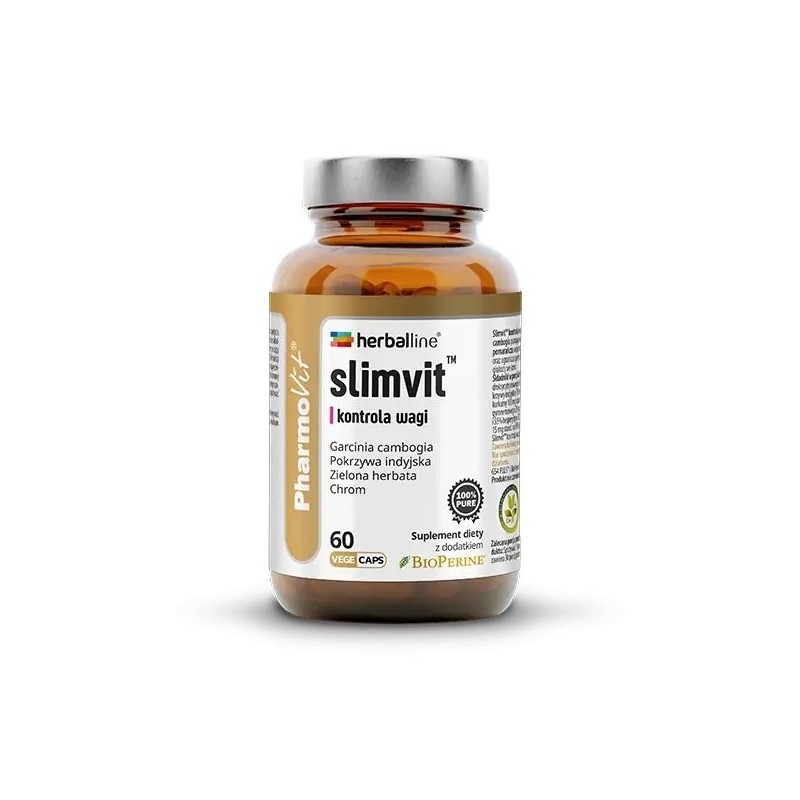 KAPSUŁKI NA KONTROLĘ WAGI (SLIMVIT) BEZGLUTENOWE 60 szt. - PHARMOVIT (HERBALLINE)