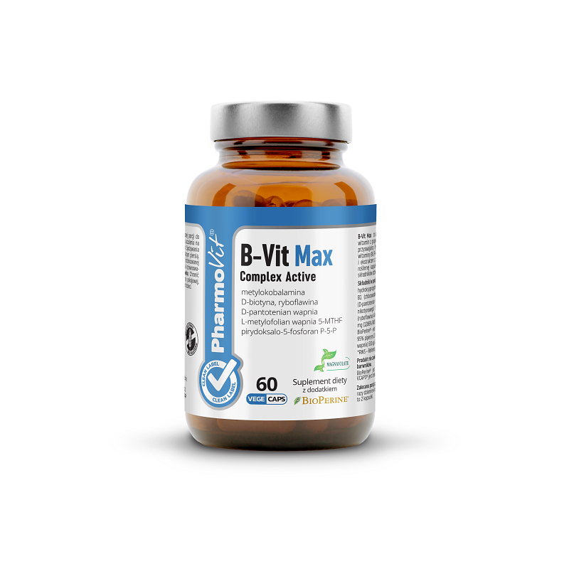 WITAMINA B COMPLEX BEZGLUTENOWA 60 KAPSUŁEK - PHARMOVIT (CLEAN LABEL)