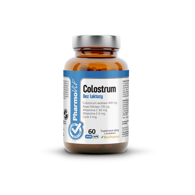 COLOSTRUM BOVINUM (400 mg) BEZGLUTENOWE 60 KAPSUŁEK - PHARMOVIT (CLEAN LABEL)