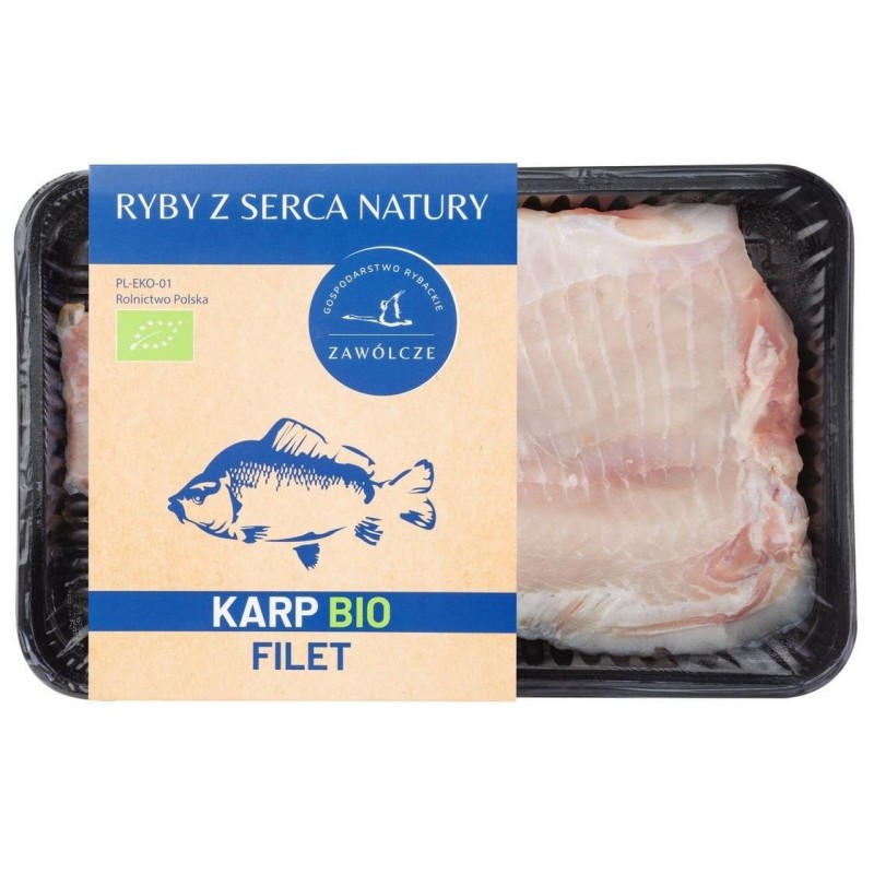 KARP ŚWIEŻY FILET NACINANY BIO (około 0,50 kg) (TACKA) - GOSPODARSTWO RYBACKIE ZAWÓLCZE (NA ZAMÓWIENIE)