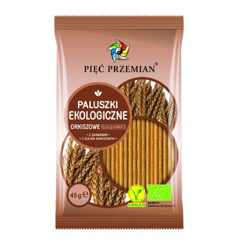 PALUSZKI ORKISZOWE PEŁNOZIARNISTE BIO 45 g - PIĘĆ PRZEMIAN