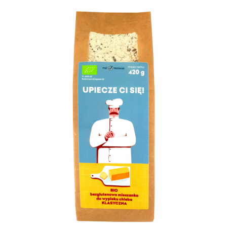 MIESZANKA DO WYPIEKU CHLEBA KLASYCZNA BEZ DODATKU CUKRÓW BEZGLUTENOWA BIO 420 g - PIĘĆ PRZEMIAN