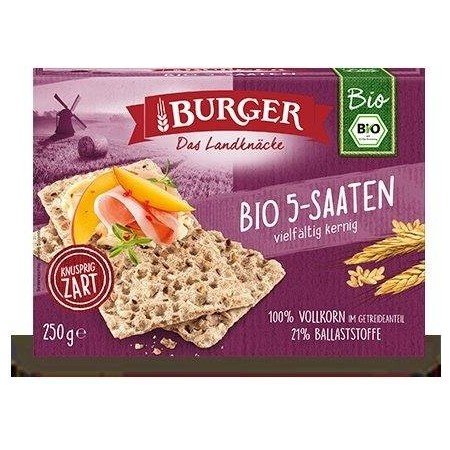 PIECZYWO CHRUPKIE RAZOWE 5 ZIAREN BIO 250 g - BURGER