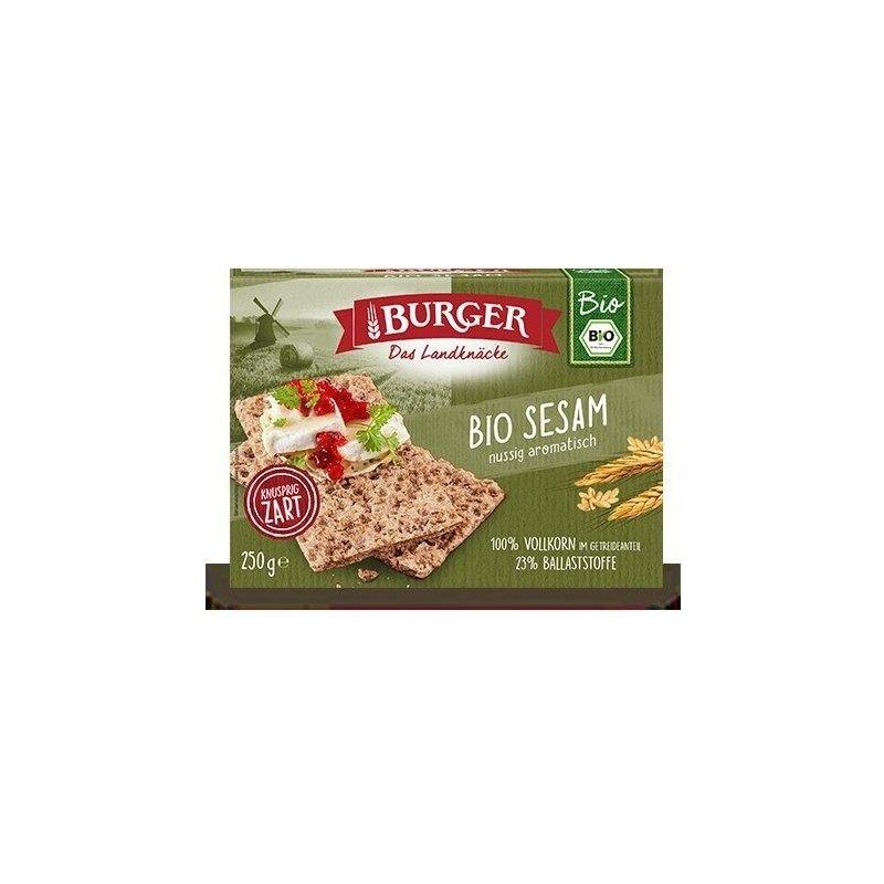 PIECZYWO CHRUPKIE ŻYTNIE RAZOWE Z SEZAMEM BIO 250 g - BURGER