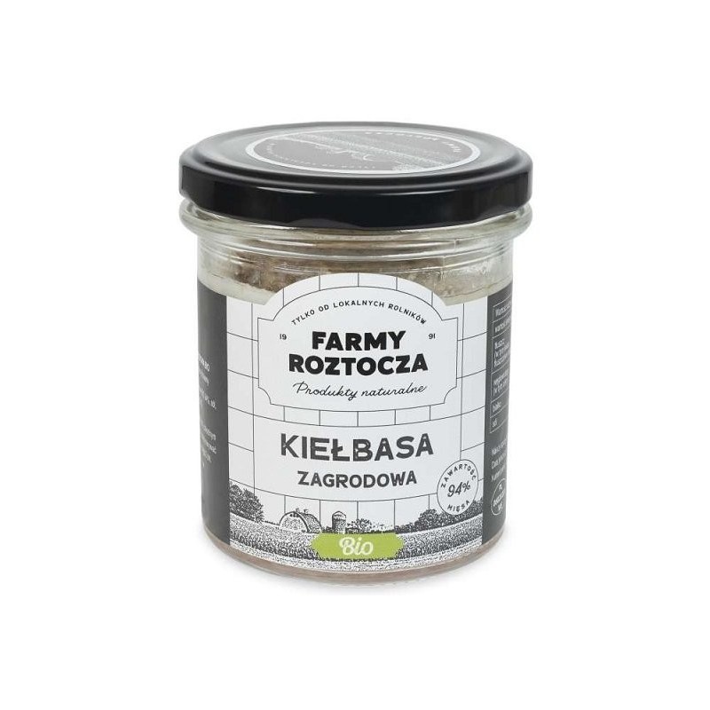KIEŁBASA ZAGRODOWA BIO 250 g (SŁOIK) - FARMY ROZTOCZA
