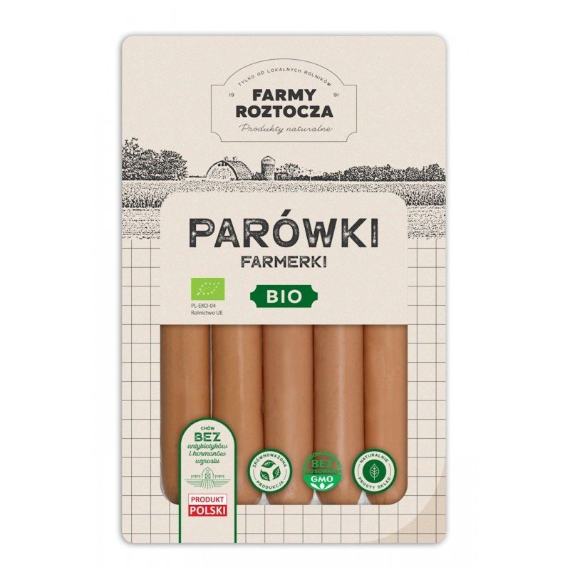 PARÓWKI FARMERKI BIO 250 g - FARMY ROZTOCZA (NA ZAMÓWIENIE)