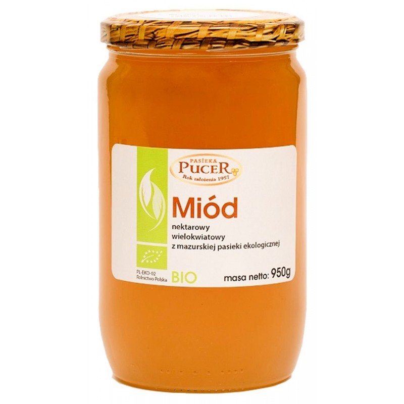 MIÓD WIELOKWIATOWY BIO 950 g - PASIEKA PUCER