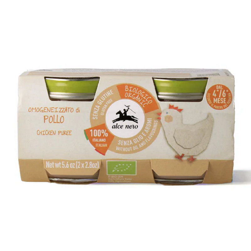 MIĘSO KURCZAKA BEZGLUTENOWE OD 4 MIESIĄCA BIO (2 x 80 g) 160 g - ALCE NERO