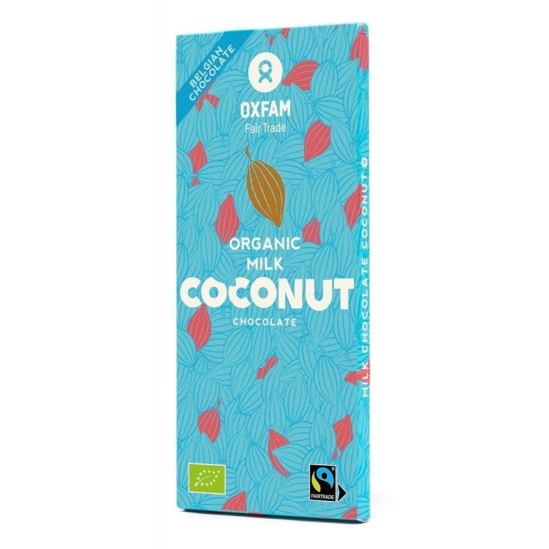 CZEKOLADA MLECZNA Z PŁATKAMI KOKOSOWYMI FAIR TRADE BIO 100 g - OXFAM