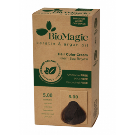 FARBA DO WŁOSÓW JASNY BRĄZ (5.00) 250 g - BIOMAGIC