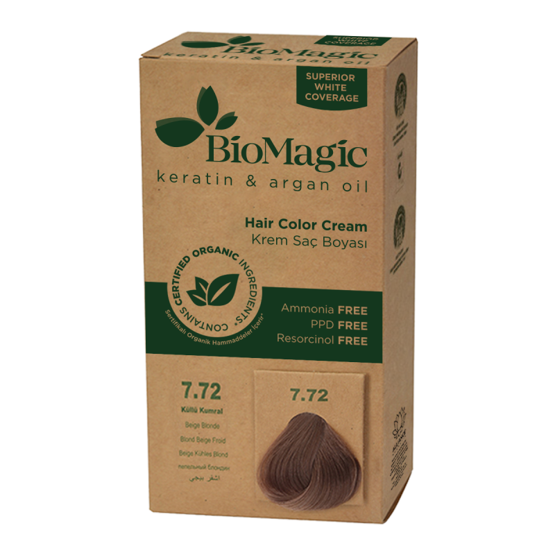 FARBA DO WŁOSÓW BRĄZOWY BLOND (77.07) 250 g - BIOMAGIC