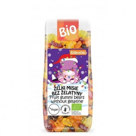 ŻELKI MISIE BEZ ŻELATYNY BEZGLUTENOWE BIO 150 g - BIOMINKI (EDYCJA ŚWIĄTECZNA) (PRODUKT SEZONOWY)