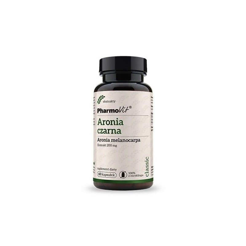 ARONIA CZARNA MELANOCARPA EKSTRAKT (200 mg) BEZGLUTENOWY 60 KAPSUŁEK - PHARMOVIT