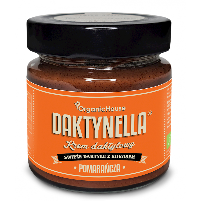 KREM KOKOSOWO - DAKTYLOWY POMARAŃCZA BEZGLUTENOWY BIO 190 g - ORGANICHOUSE (DAKTYNELLA)