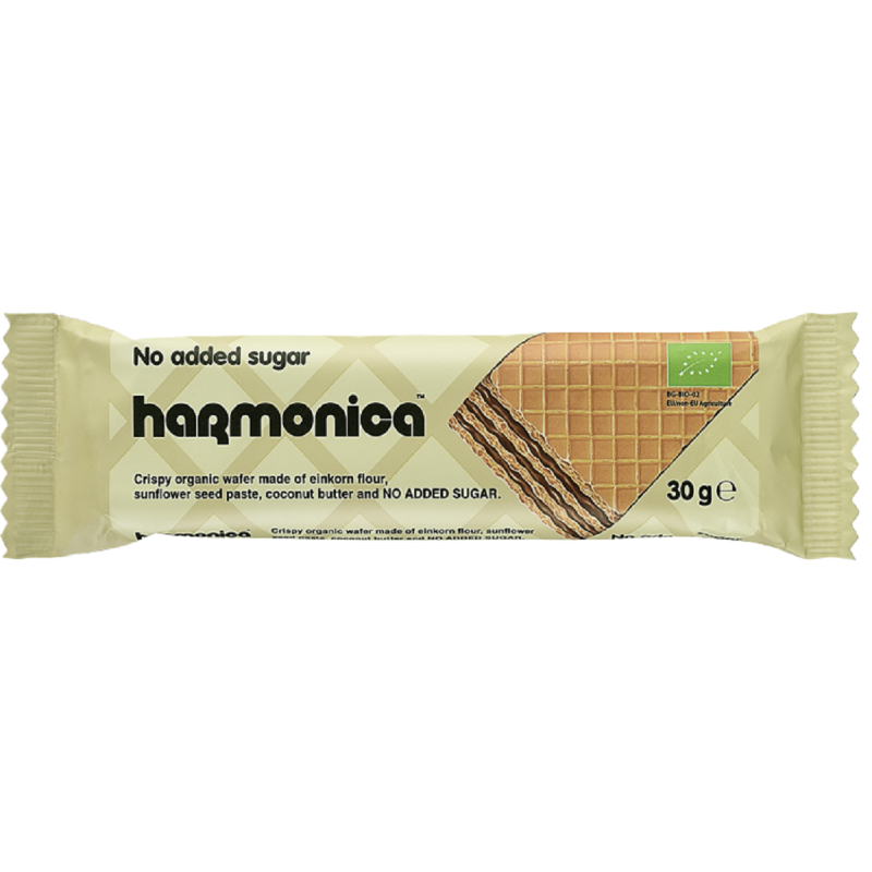 WAFELEK Z SAMOPSZY Z KREMEM MLECZNO - KAKAOWYM BEZ DODATKU CUKRÓW BIO 30 g - HARMONICA