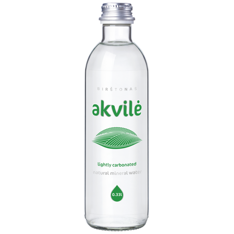 NATURALNA WODA MINERALNA LEKKO GAZOWANA 330 ml (SZKŁO) - AKVILE
