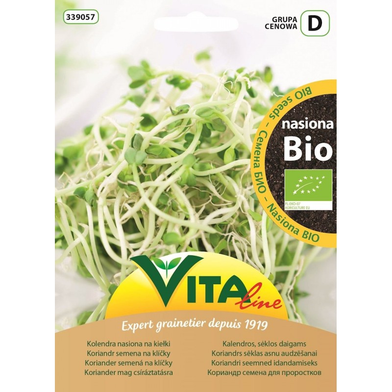 NASIONA KOLENDRY BIO NA KIEŁKI 20 g - VITA LINE (VG9021, 82996CIN0DS,21941CIN07S)