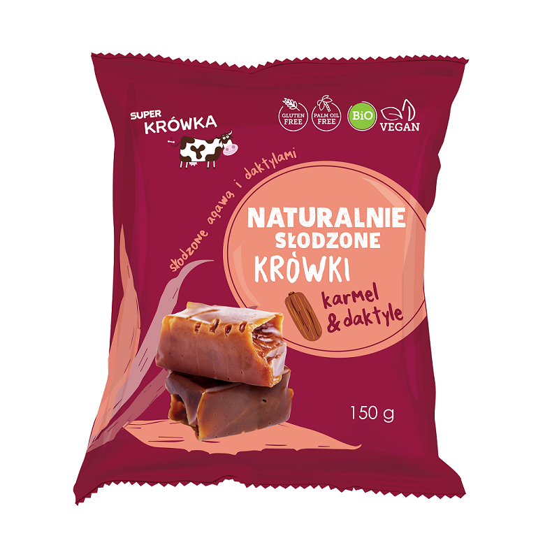 KRÓWKI SŁODZONE AGAWĄ I DAKTYLAMI BEZMLECZNE BEZGLUTENOWE BIO 150 g - ME GUSTO (SUPER KRÓWKA)