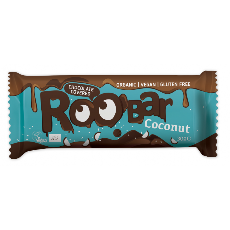 BATON KOKOSOWY W POLEWIE Z GORZKIEJ CZEKOLADY BEZGLUTENOWY BIO 30 g - ROOBAR