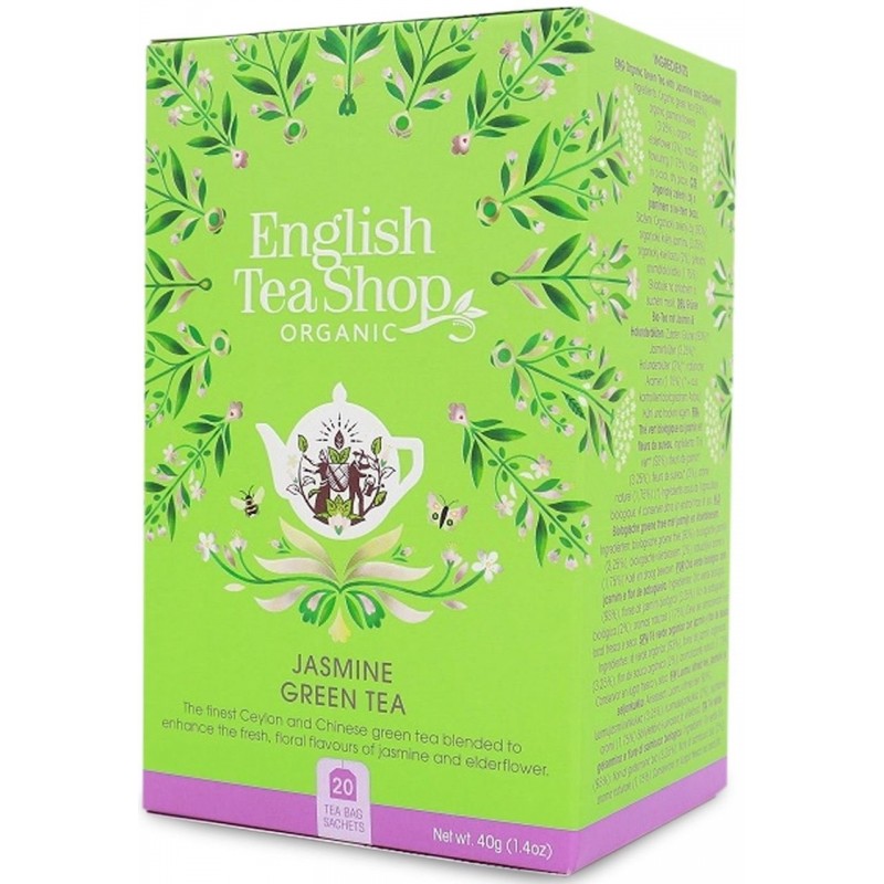HERBATA ZIELONA Z JAŚMINEM I DZIKIM BZEM BIO (20 x 2 g) 40 g - ENGLISH TEA SHOP ORGANIC
