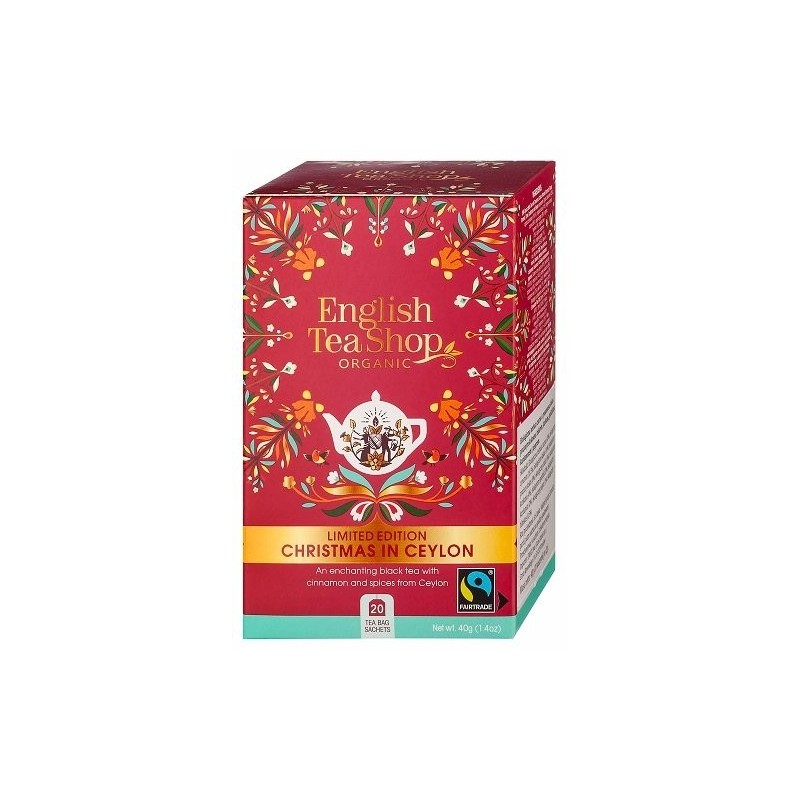 HERBATA CEJLOŃSKA ŚWIĄTECZNA FAIR TRADE BIO (20 x 2 g) 40 g - ENGLISH TEA SHOP ORGANIC