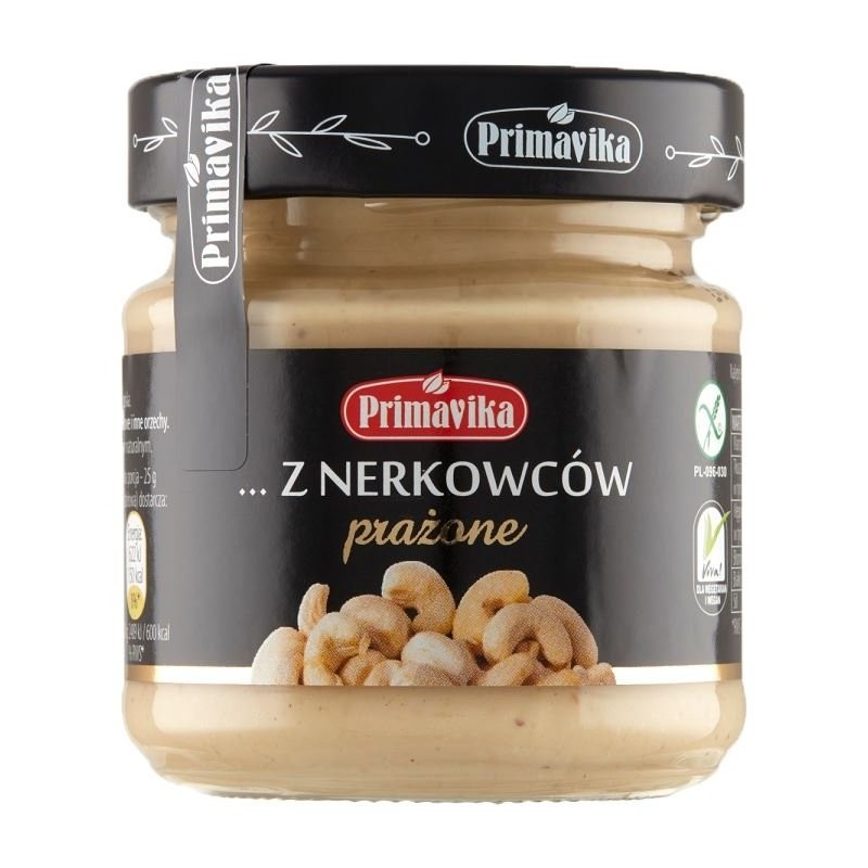 KREM Z PRAŻONYCH ORZECHÓW NERKOWCA BEZGLUTENOWY 185 g - PRIMAVIKA