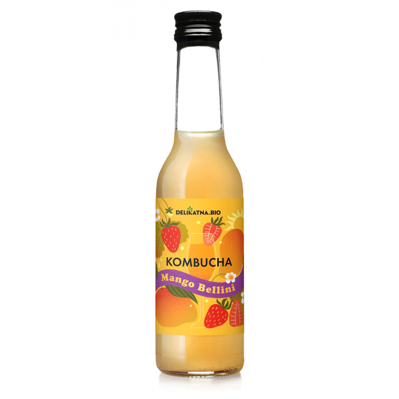 KOMBUCHA KOKTAJLOWA MANGO BELLINI BIO 270 ml - DELIKATNA