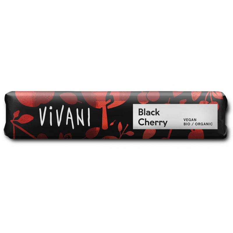 BATON Z GORZKIEJ CZEKOLADY Z CRUNCHY WIŚNIOWYM BIO 35 g - VIVANI