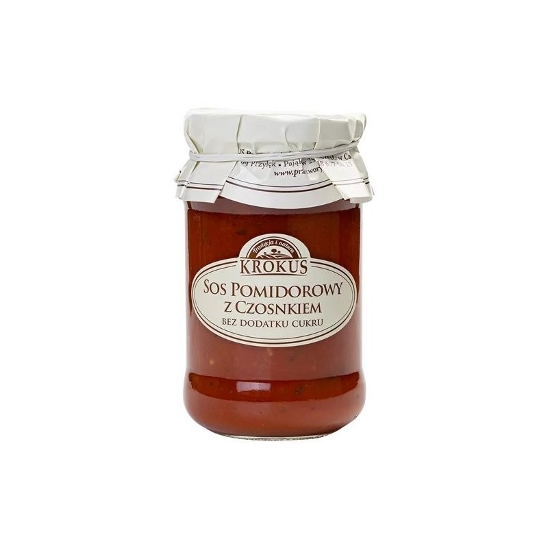 SOS POMIDOROWY Z CZOSNKIEM BEZ DODATKU CUKRÓW 340 g - KROKUS