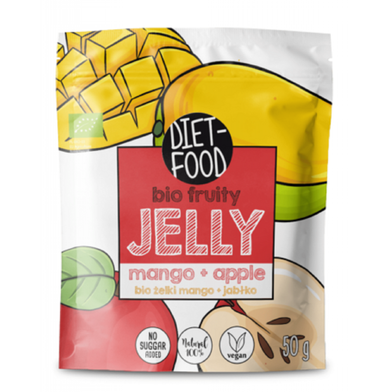 ŻELKI MANGO - JABŁKO BEZ ŻELATYNY BIO 50 g - DIET-FOOD