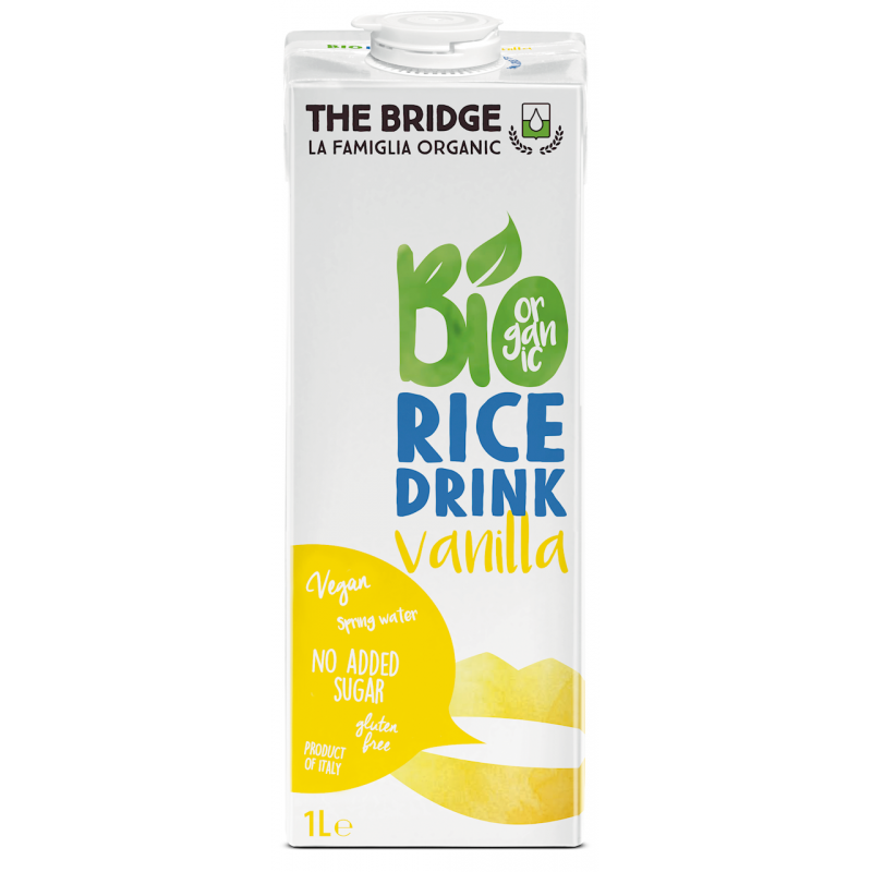 NAPÓJ RYŻOWY O SMAKU WANILIOWYM BEZ DODATKU CUKRÓW BEZGLUTENOWY BIO 1 L - THE BRIDGE