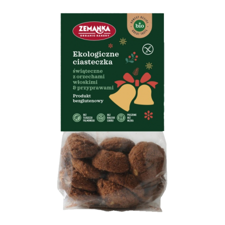 CIASTKA ŚWIĄTECZNE Z ORZECHAMI WŁOSKIMI I PRZYPRAWAMI KORZENNYMI BEZGLUTENOWE BIO 100 g - ZEMANKA (PRODUKT SEZONOWY)