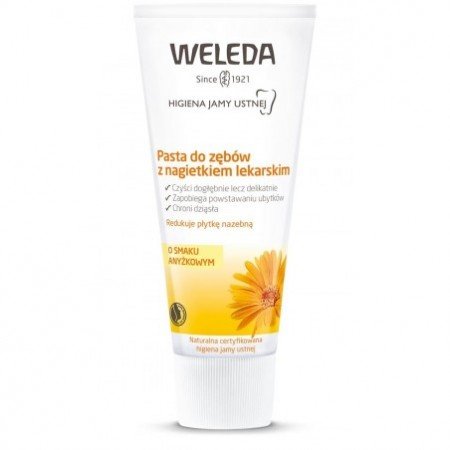 PASTA DO ZĘBÓW Z NAGIETKIEM LEKARSKIM BEZ FLUORU ECO 75 ml - WELEDA
