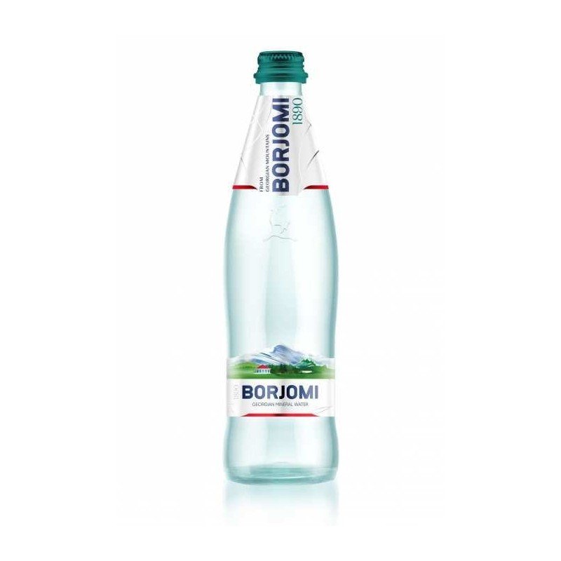 NATURALNA WODA MINERALNA GAZOWANA 500 ml (SZKŁO) - BORJOMI