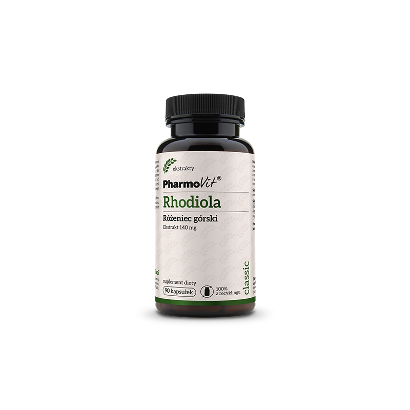 RHODIOLA - RÓŻENIEC GÓRSKI EKSTRAKT (140 mg) BEZGLUTENOWY 90 KAPSUŁEK - PHARMOVIT (CLASSIC)