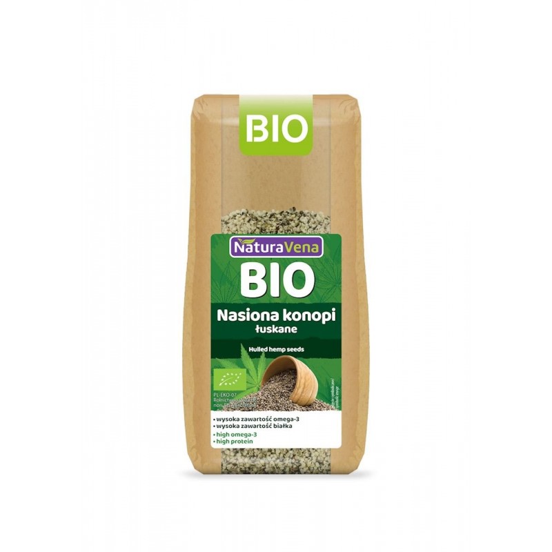NASIONA KONOPI ŁUSKANE BIO 200 g - NATURAVENA