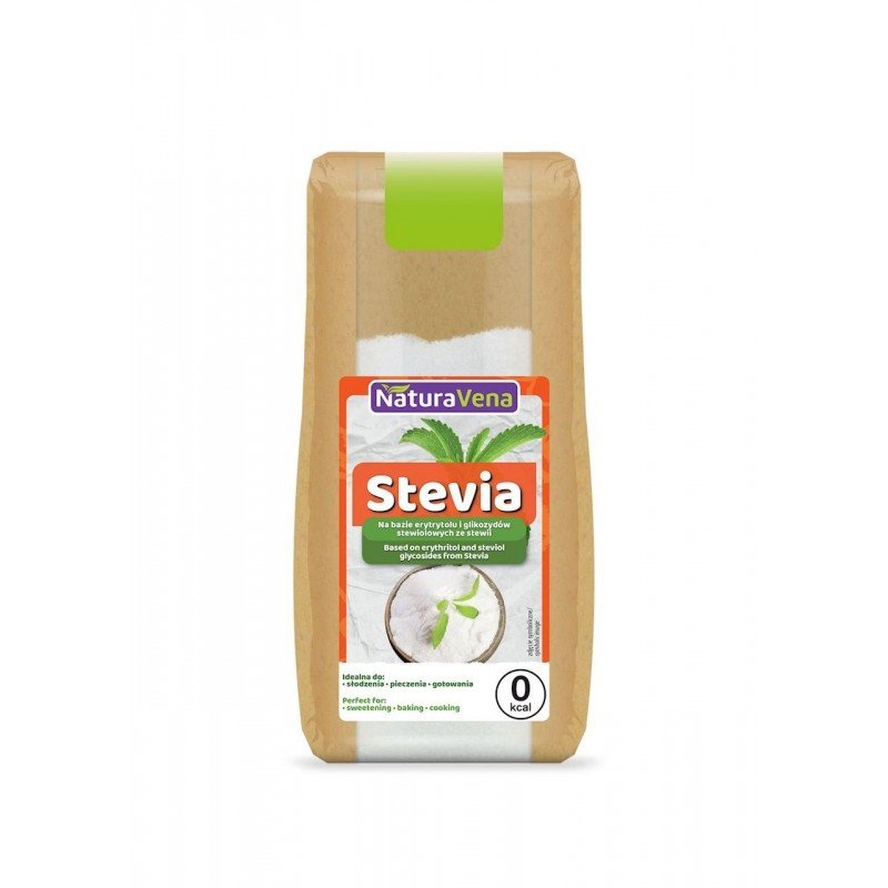 STEVIA (NA BAZIE ERYTRYTOLU I GLIKOZYDÓW STEWIOLOWYCH ZE STEWII) 150 g - NATURAVENA